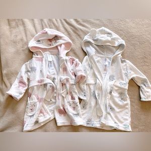 Baby bathrobes - set of 2 for b/g twins